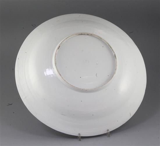 A Japanese Arita blue and white dish, c.1680-1700, diameter 39cm